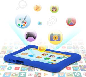 The Pritom 7 inch Kids Tablet is a low-cost tablet that may be used as a backup or substitute for a more expensive tablet PC.
